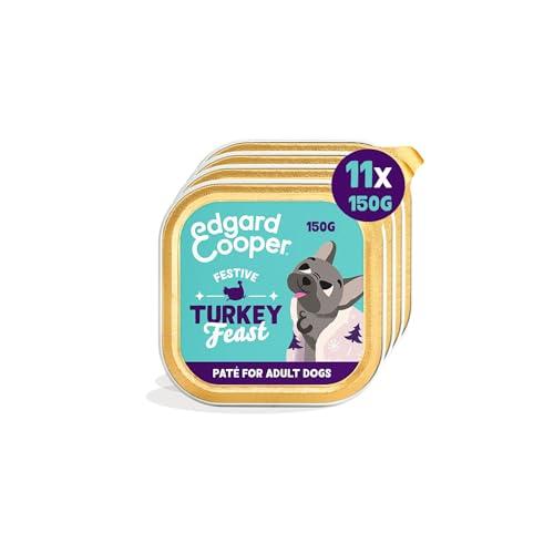 Edgard & Cooper Cibo Umido per Cani Adulti Cane Patè per le Feste Senza Cereali Mangime Naturale Vaschette, 150g x 11 Tacchino Fresco, Alimentazione Completa, Sana ed Equilibrata, Carne Fresca