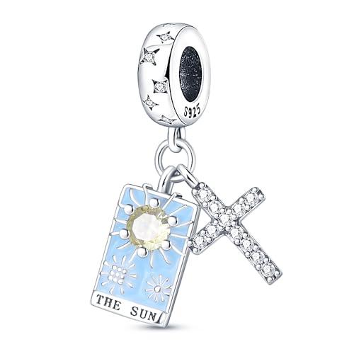 TINSLO Ciondolo Argento Sterling 925 con Cubic Zirconia Pendenti per Pandora Braccialetti, Compatibile con Braccialetti e Collane europei, perfetto Regali per Moglie e Ragazze B5