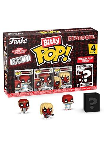 Funko Bitty Pop! Deadpool (Sleepover), Deadpool (Larp), Deadpool (Heavy Metal) E una Mini Figura Misteriosa a Sorpresa - 0.9 Inch (2.2 Cm) - Ripiano Espositivo Impilabile Incluso