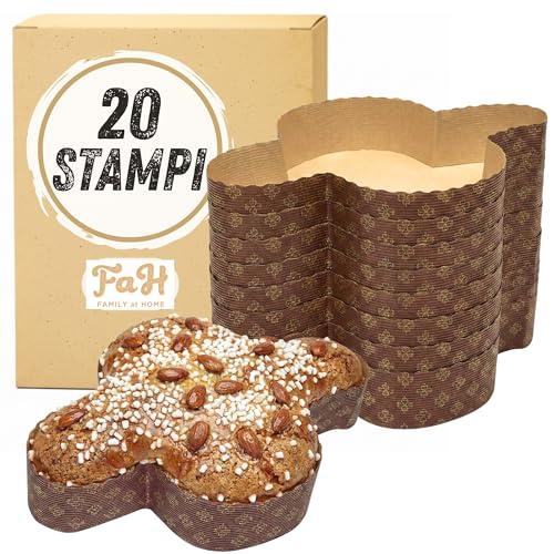 FAH - Stampo per Colomba 750 gr - Forme per Colomba in Carta di Pura Cellulosa in Microonda Ideale per l’uso in Forno, Monouso ad Alta Densità, Resistente al Calore 200°C