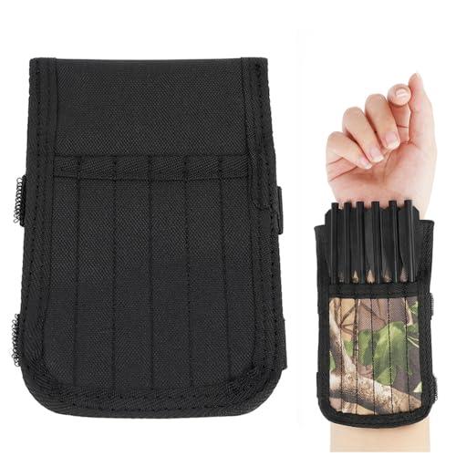 SHARROW Tiro con L'Arco Mini Balestra a bulloni Faretra, Tessuto Oxford Faretra per Frecce da Balestra Portafrecce Mimetico per 12pcs Frecce Balestra (Nero)