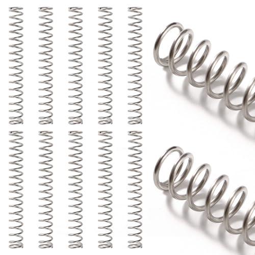 VooGenzek 10 Pezzi 1.2 * 10 * 80 mm Molle a Compressione, Molla di Compressione in Acciaio Inossidabile, Molla a Compressione a Spirale, per Riparazioni