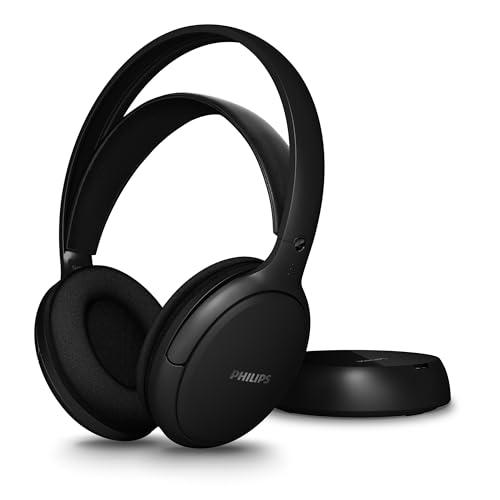 Philips SHC5200M2 Cuffie TV wireless con 30H di riproduzione, Portata 30m, Connessione 2.4G digitale, Vestibilità comoda over-ear, Batteria sostituibile, Audio chiaro dei dialoghi – Nero