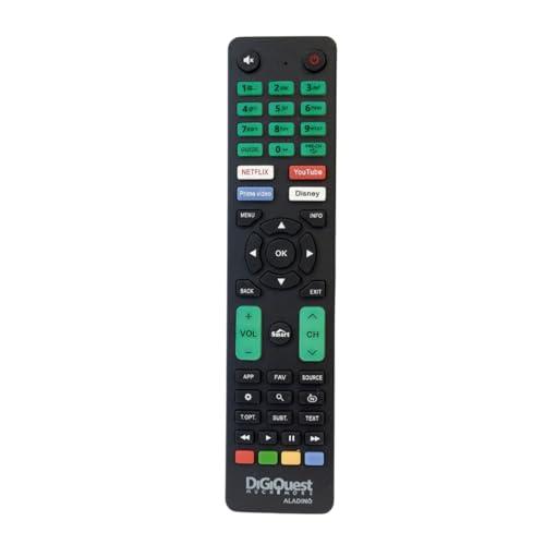 Digiquest Telecomando ALAD1N0 Universale pronto all’uso per tv SAMSUNG,LG,SONY,PHILIPS,PANASONIC, TELEFUNKEN o programmabile per altri brand | Tasti fluorescenti e dedicati alle piattaforme streaming