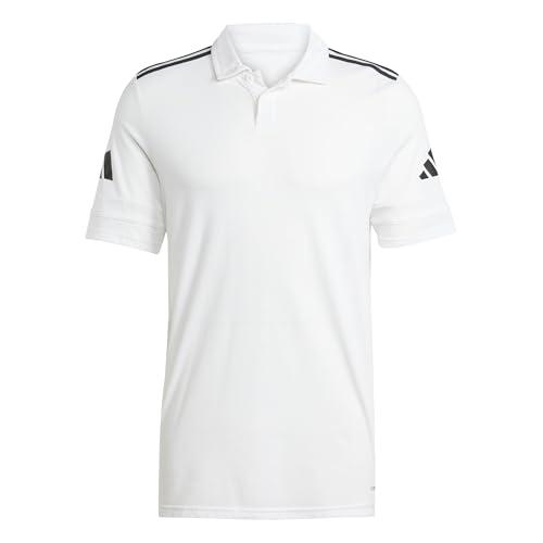 adidas Uomo Squadra25 Cotton Polo Shirt, White/Black, M