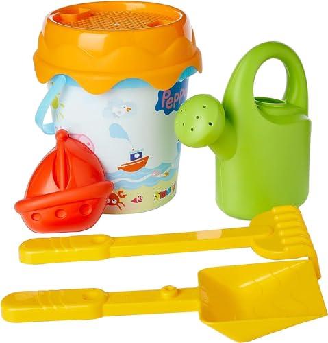 Smoby Peppa Pig Secchio da Spiaggia Completo, Multicolore, Small/Medium, 40237