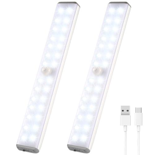 Senza fili sotto la luce dell'armadio,luci del sensore di movimento del 28LED USB Type-C sotto l'armadio che illumina la lampada del corpo della luce dell'armadio della cucina con striscia magnetica