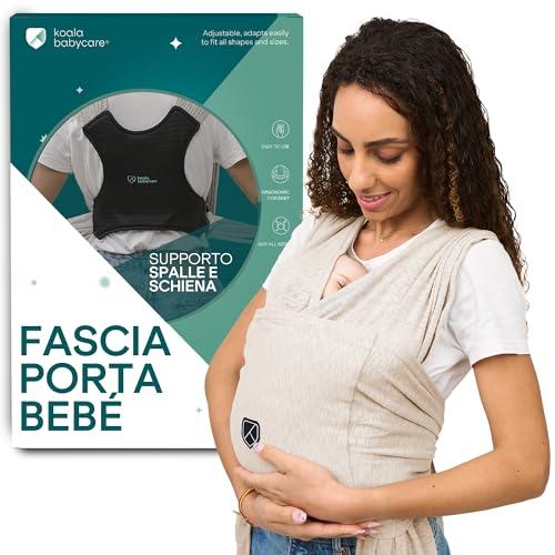 Koala Babycare Fascia Porta Bebe Neonato Facile da Indossare, Regolabile e Unisex - Marsupio Neonati Multiuso Adatto Fino a 9kg - Fascia Porta Bambino Antracite