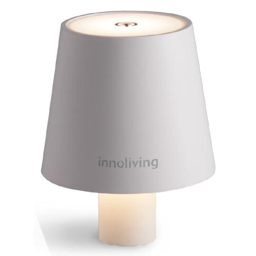 Innoliving lampada LED per bottiglia ricaricabile in 4 ore, da tavolo, senza fili touch e dimmerabile, per interni ed esterni, luca naturale 4000K, luca fredda 6000K e calda 3000K, bianca e nera