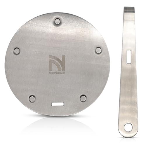 Generico Adattatore per Piastra a Induzione – In Acciaio Inox con Manico Rimovibile – Ø 15,5 cm – Compatibile con Pentole Non Induzione – Nessun Odore o Graffio – Argento