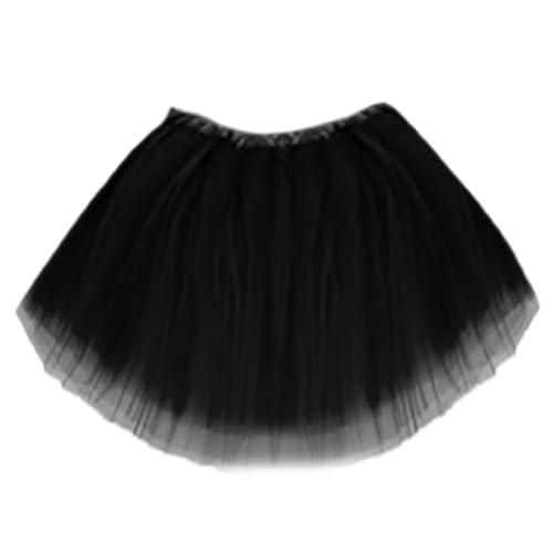Gonne Tulle Nero, Gonne in Tulle Elastico Gonna Tulle, Gonnes di Tulles Donna Bambina, Gonne Tutù, Gonnes Tulles Halloween, Tutu Ballerina per Carnevale, Halloween Feste, Spettacolo Danza (Nero)