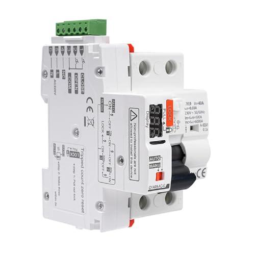 Interruttore Differenziale a Riarmo Automatico con display a LED,40A 30mA 2P AC230V Salvavita con Riarmo Automatico RCCB Salvavita Riarmo Automatico(30mA Type A)