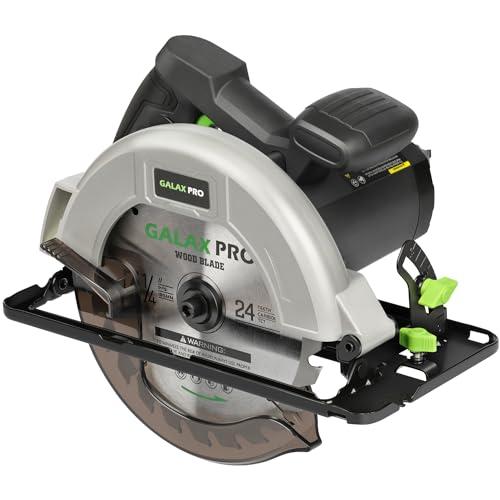 GALAX PRO Seghe Circolare 1400W, Seghe Circolare per Legno, 6000 RPM, Profondità di Taglio Massima: 62 mm (90°) e 48 mm (45°), Motore in Rame Puro, Lama 185 mm