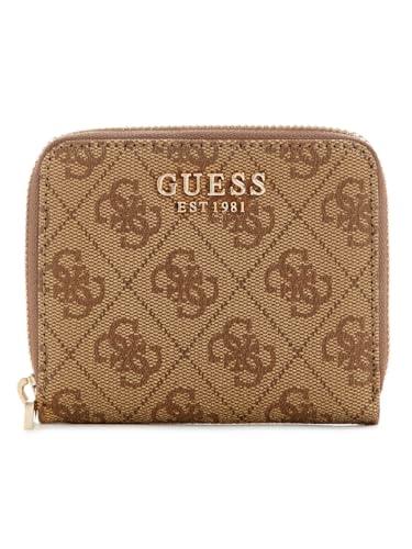 GUESS Laurel II SLG Small Zip Around Wallet Latte Logo