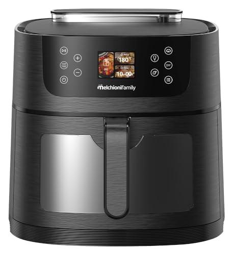 Melchioni Family DORA AI Friggitrice ad Aria 8L con Intelligenza Artificiale riconoscimento cibo e Vapore Soft | 24 Programmi Preimpostati, Cassetto con Finestra, Luce Interna, Potenza 1800W