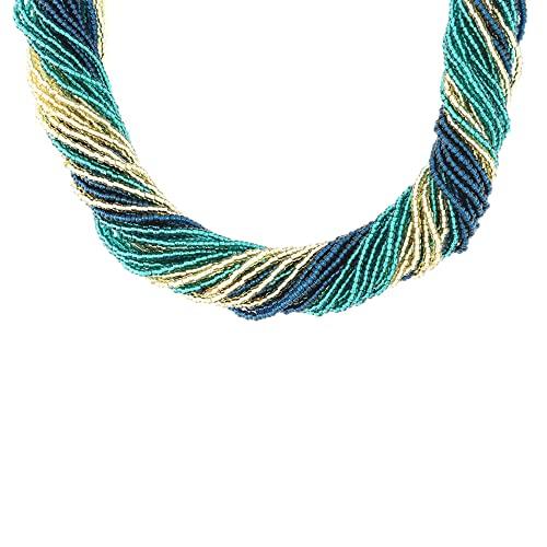 Venetiaurum - Collana Multifili Da Donna In Vetro E Argento 925 - Gioiello Made In Italy Certificato