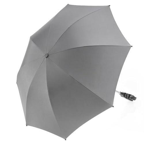 Ombrellino Per Passeggino Universale con Protezione Anti UV 50+ - Ombrello Passeggino Diametro 73cm, Ombrello Passeggino Universale Flessibile per Telai Rotondi o Ovali - Grigio