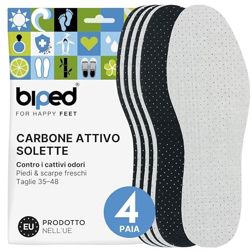 biped 4 paia solette carbone attivo per uomo e donna - Contro sudore e cattivi odori - Schiuma di lattice morbida per scarpe e piedi sempre freschi z2727(43)