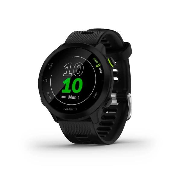 Garmin Forerunner 55 GPS 42 mm Smartwatch da corsa, facile da usare, leggero, guida all'allenamento, funzioni di sicurezza e tracciamento, nero
