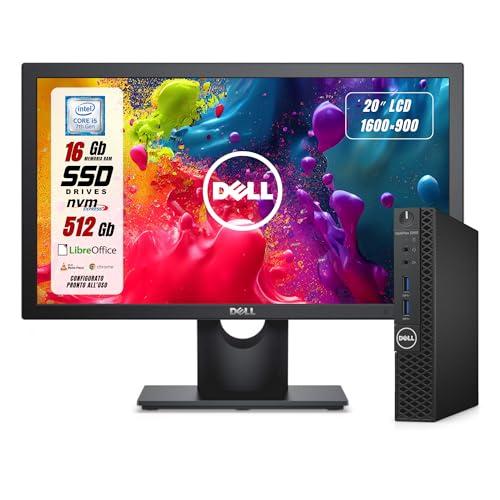 Dell OptiPlex Micro, Mini PC Intel i5-7500T 4 Core 2.7 Ghz, Ram 16Gb SSD 512Gb, Windows + Monitor Dell 19.5