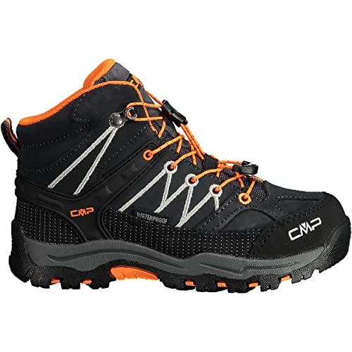 CMP Kids Rigel Mid Trekking Shoes Wp, Scarpe da trekking Unisex - Bambini e ragazzi, Antracite Flash Orange 47UG, 35 EU