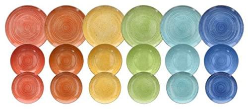 Tognana Kaleido, Servizio Piatti per 6 persone, 18 Pezzi, Porcellana, Multicolore