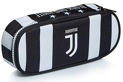 Seven Bustina Ovale Juventus, Best Match, Bianco e Nera, Con Elastici Porta Matite, Portapenne Scuola