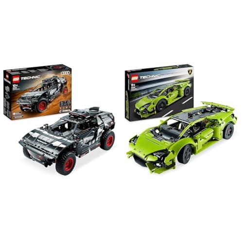 LEGO 42160 Technic Audi RS Q E-Tron, Macchina Telecomandata da RallY & 42161 Technic Lamborghini Huracán Tecnica, Modellino di Auto da Costruire