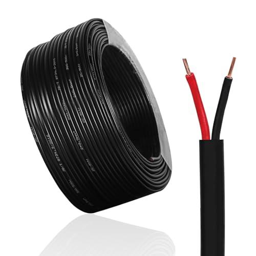 Qiping 2×0,5mm² Filo 2 Conduttori Piatto Cavo 5M 12V/24V Rosso/Nero Elettrico per Barche/Automobilistiche/LED Lampadine