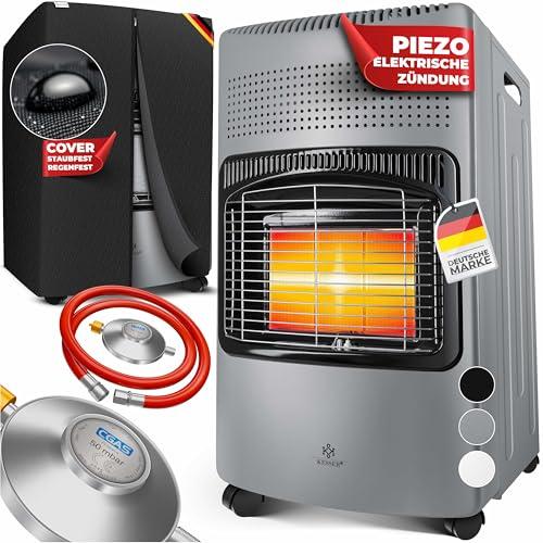 KESSER Riscaldatore a Gas 4200 W Con Regolatore di Pressione, Tubo, Bruciatore a Infrarossi Ceramica Per Bottiglie di Butano, Grigio Scuro