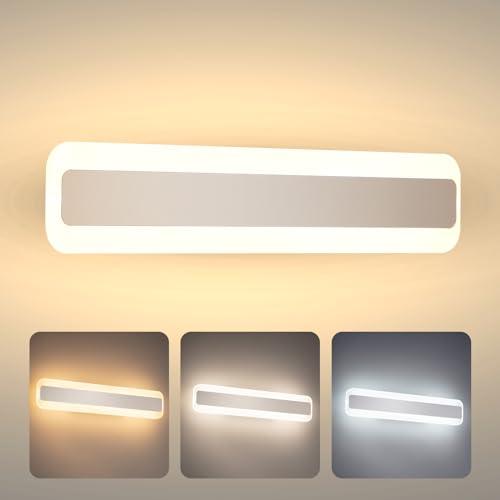 Yafido 14W Lampada Specchio Bagno 40CM 1050LM Luce Specchio Bagno LED 3000K Bianco Naturale 4000K Bianco Freddo 6000K