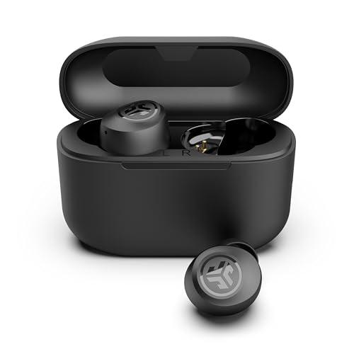 JLab Go Air Pop+ Cuffie Bluetooth In Ear Piccole, Auricolari Senza Fili, 35H+ di Autonomia, IP55 True Wireless Earbuds con Microfono, Applicazione, Dual Connect, Custodia Ricarica, Nero Mezzanotte