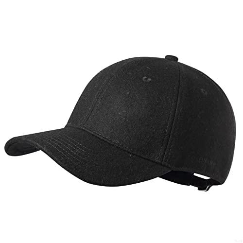 GADIEMKENSD Winter Baseball Caps Wool Dad Hat Warm Trucker Hats Work cap Workout Thick for Mens Womens Clothing Sport Novelty The Dem En Apparel Fabric Men Woolen Unstructured, Black M