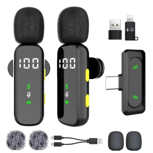 Microfono per cravatta senza fili con display LED, mini micro cravatta, microfono senza fili per iPhone, Android, iPad, registrazione video, streaming, interviste, vlog, Tiktok, Youtube