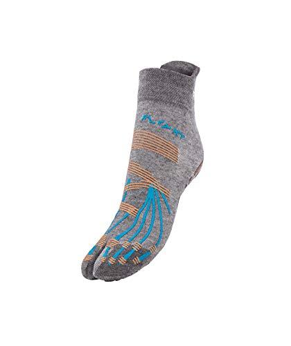 FLOKY, Calze Yoga Sensitive con Alluce Separato, Adatte per attività Senza Scarpe Come Yoga, Power Yoga e Ashtanga, Calze Antiscivolo in Fibra di Eucalipto, Colore Antracite, Taglia M, Made in Italy