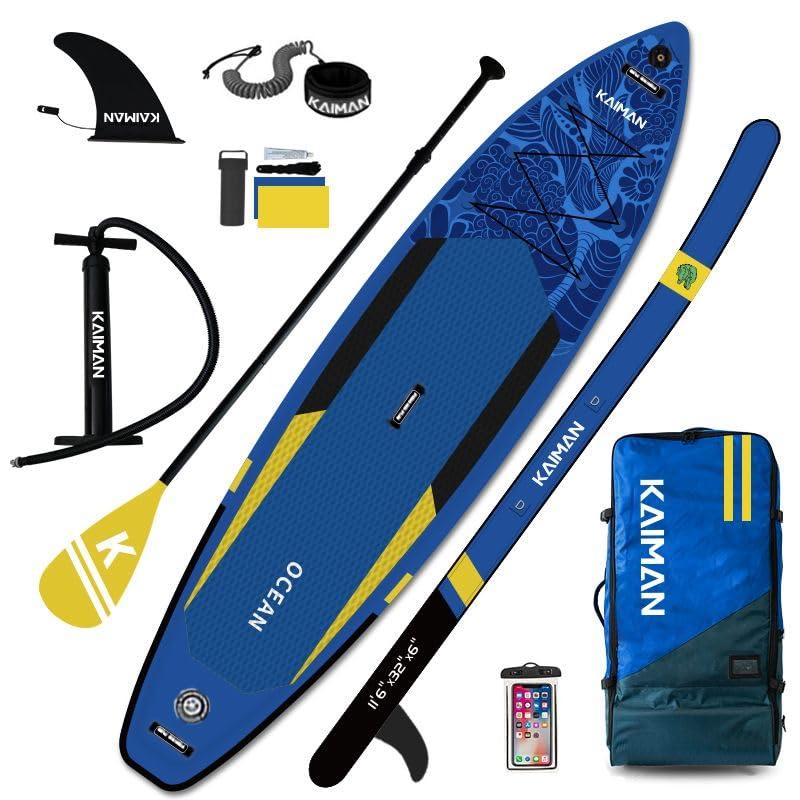 STAND UP PADDLE BOARD MARCA KAIMAN MODELLO OCEAN DUAL LAYER PVC TIPO TOURING MISURE 11'6'' BLU