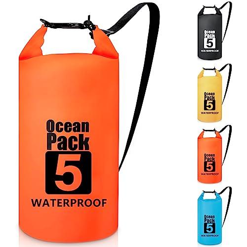 Invool Borse Impermeabili, 5L/10L/20L/30L Dry Bag Sacco Impermeabile con Tracolla Regolabile, Sacche Stagne Impermeabili per Sport Acquatici, Campeggio, Rafting, Kayak, Pesca, Escursionismo