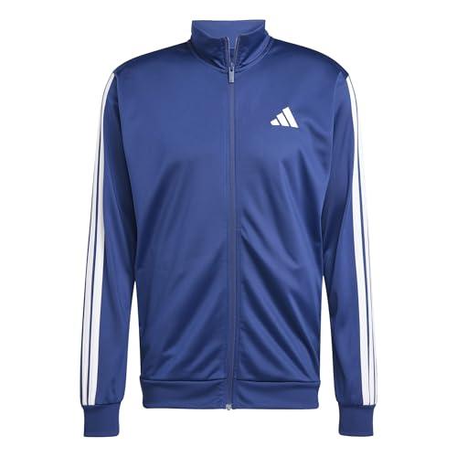 adidas Uomo 3 Stripes Tricot Regular Track Top Sweatshirt, Dark Blue, XS