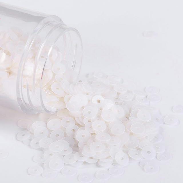 EFARMA Paillettes sfuse, 10 g/Pacco 4 mm, Piatte e Rotonde, in PVC, for Cucire, Matrimonio, Artigianato, Abbigliamento da Donna, Accessori - Bianco