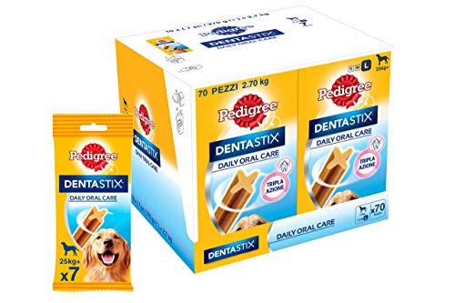 Pedigree Dentastix Snack per la Igiene Orale (Cane Grande 25 kg+) 270 g- 10 Confezioni da 7 Pezzi (70 Pezzi)