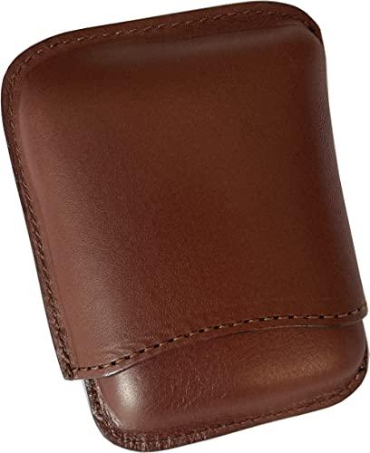Etabeta Artigiano Toscano Porta Sigari Ammezzati in Vera Pelle Conciata al Vegetale in Toscana per max 4 mezzi sigari tipo toscani o toscanelli - Made in Italy (marrone)