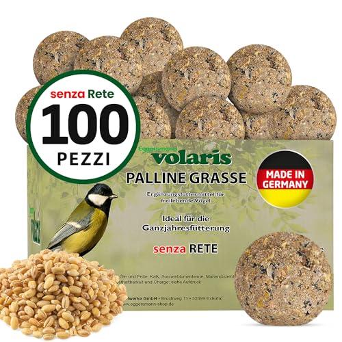 Eggersmann volaris 100 gomitoli di cince senza rete, 9 kg | sfera per uccelli selvatici | mangime ricco di sostanze nutritive per tutte le specie di uccelli