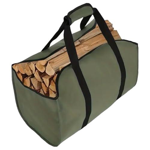 Borsa grande per legna da ardere XINFULLWOL – Borsa per legna da camino in tessuto Oxford resistente e impermeabile, ideale per caminetti e attività all'aperto, anche come borsa per la spesa o tote