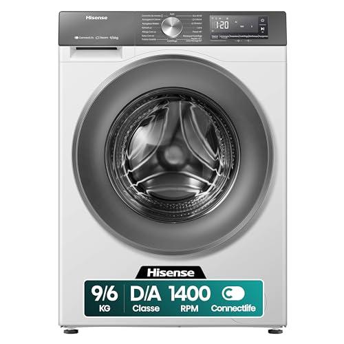 Hisense WD3S9043BW7 Lavasciuga 9 + 6 Kg, 1400 Rpm, 15 Programmi Automatici, Vapore, Motore Inverter, Classe Energetica A-30%/D, Display Led, Grigio, WiFi