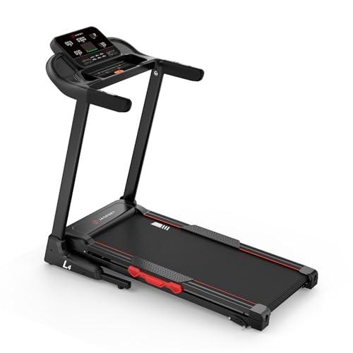 JASPORT L4 Tapis Roulant Elettrico Pieghevole – Motore DC 3,0 CV, fino a 14 km/h, inclinazione 3 livelli, superficie 1100×430 mm, display LED, altoparlante Bluetooth & App, ammortizzazione, 100 kg.