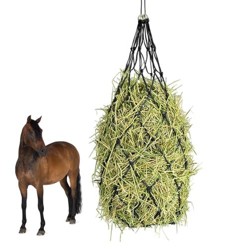 FerraDrend Reti Fieno per Cavalli Maglia Larga, 85 x 84 cm Rete da Fieno a Maglia Stretta, Appesi, con Piccoli Fori A Rete Forte per Cavalli, Pecore, Bovini (Nero)