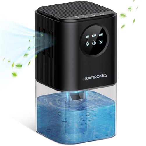 Deumidificatore Casa Muffa, [1700ML] Homtronics Silenzioso Deumidificatore Portatile, Autospegnimento, Sbrinamento Intelligente, Luce Ambientale a 7 Colori per Camera, Spogliatoio, Bagno, Armadio