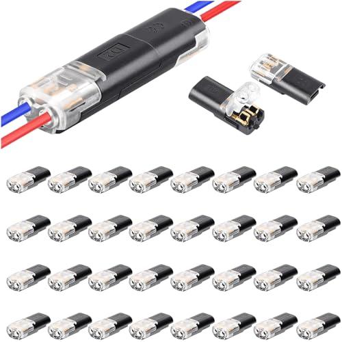 YESLUSY 40 Connettore, Connettori Elettrici Rapidi 12V, 2 Pin, Impermeabili, Connettore Elettrico per Cavi AWG 18-22
