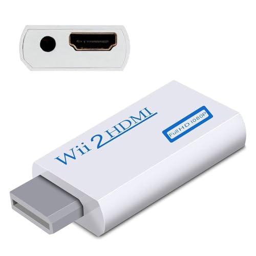 INF Adattatore da Wii a HDMI – 720/1080P HD con uscita audio da 3,5 mm per monitor, proiettore, TV (bianco)