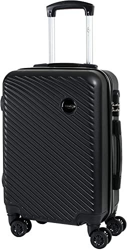 CABIN 5508 Valigia Trolley ABS, bagaglio a mano 55x37x20, Valigia rigida, guscio duro e antigraffio con 8 ruote.